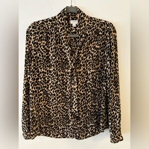 J. Crew Size 6 Leopard Print Blouse